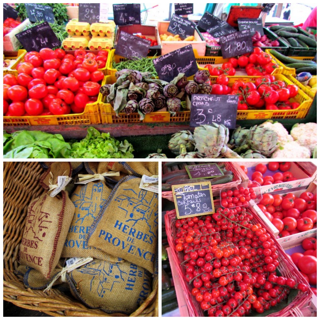 Fruit Stall With People Buying At Morlaix Weekly Market France